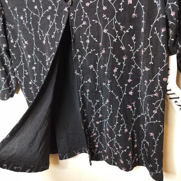 Es Se Vintage Cardigan Made in USA Floral Dainty Stretch - Picture 4 of 8